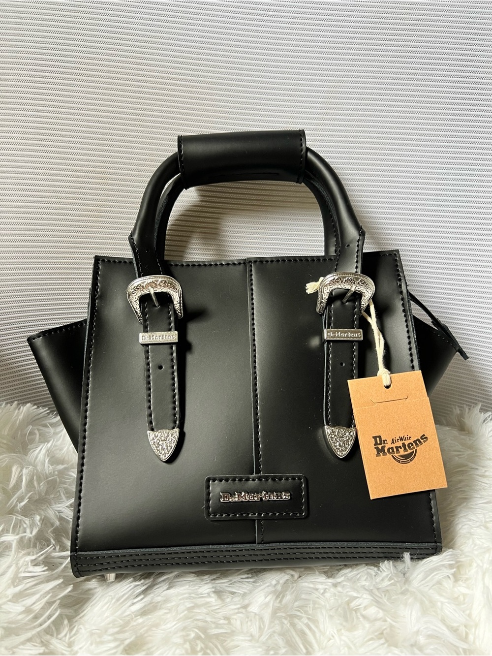 Dr. Martens Black Leather Buckle Mini Tote - Picture 6 of 9